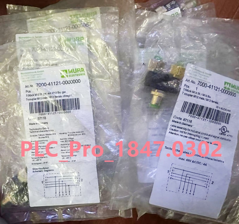 1PCS New MURR 7000-41121-0000000 T-Coupler M12 Male to Female  Fast ship