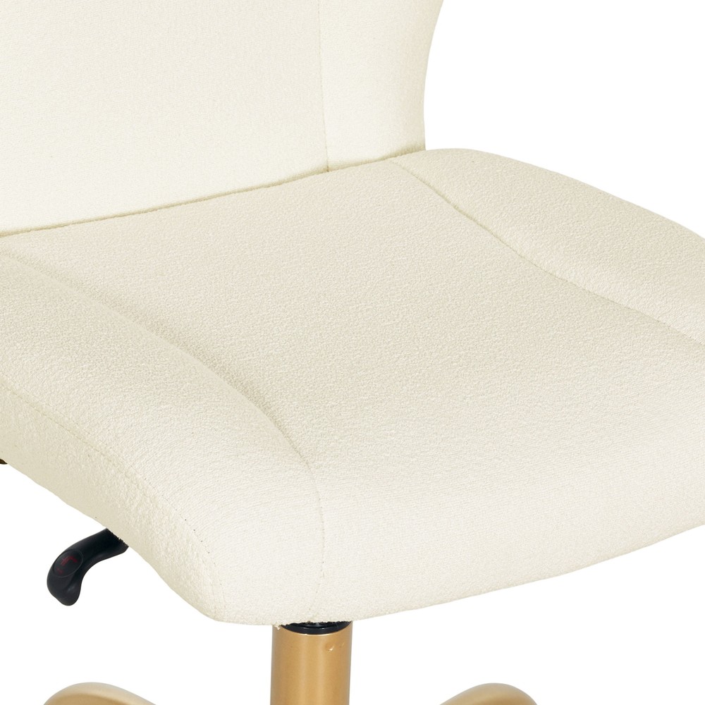 Bouclé Armless Office Chair, Cream