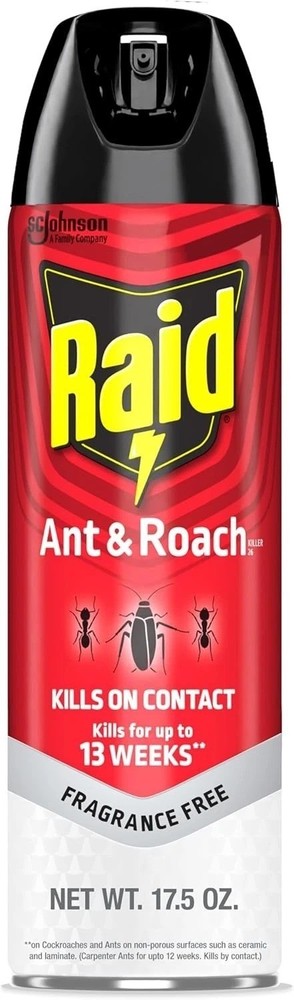 Raid® Ant & Roach Killer 26, Fragrance-Free Bug Spray, 17.5 fl. oz. 2 count. New