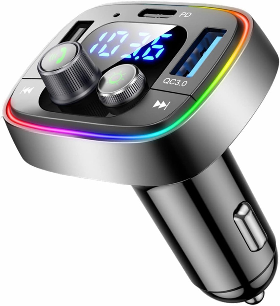 Bluetooth 5.4 Car Adapter: FM Transmitter, 48W Fast Charging, Hands-Free Calling