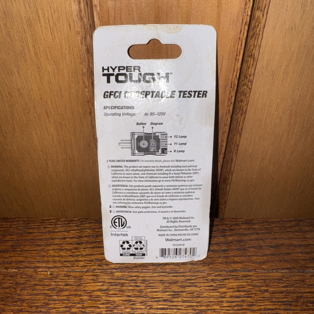 Hyper Tough GFCI Receptacle Outlet Tester