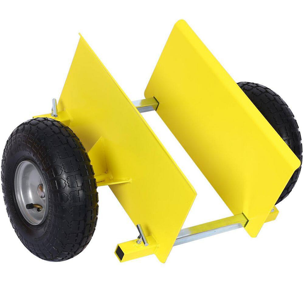 600 Lbs. Panel Dolly in Yellow with 10 In. Pneumatic Wheels