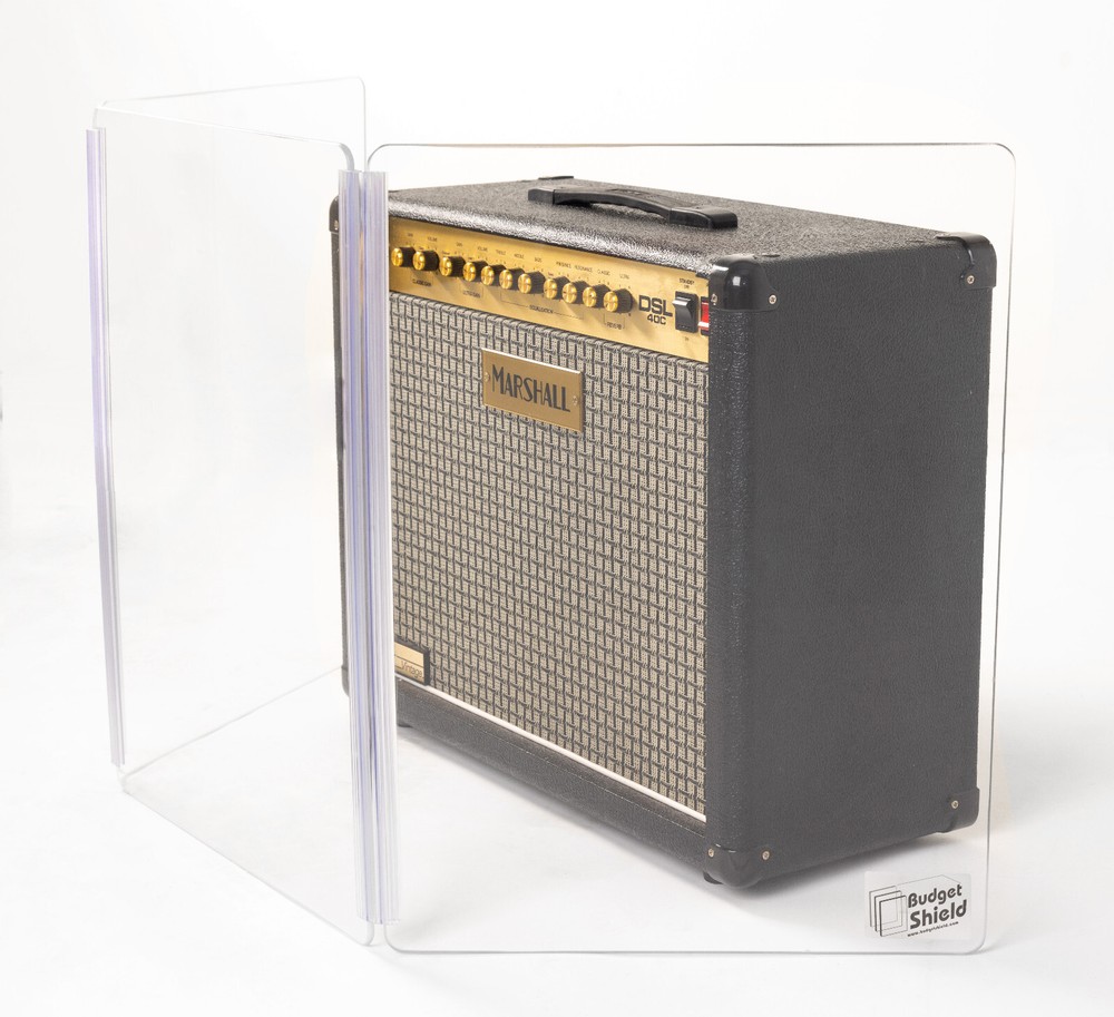 NEW 2-ft tall, 4.5-ft wide 3-Panel Amp Shield, Plexiglas guitar screen