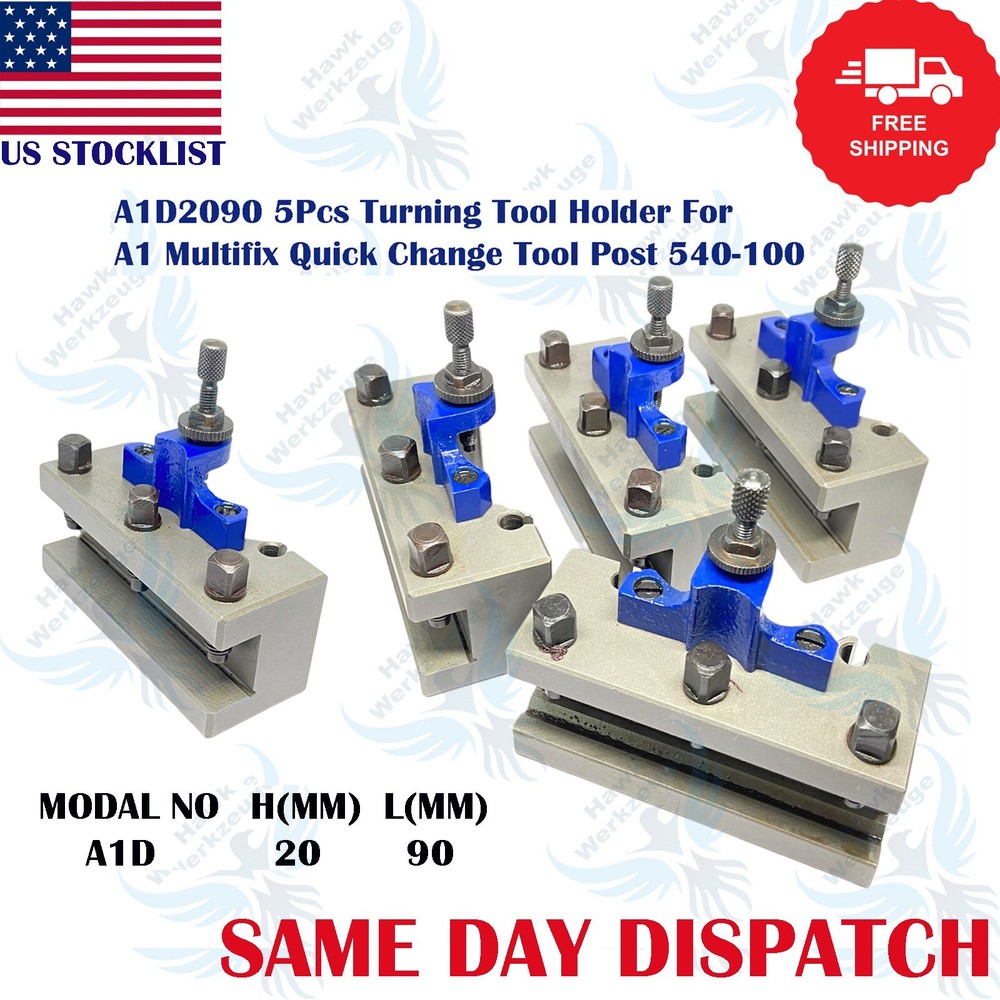 New Multifix Tools 40 Position Mini Lathe Quick Change Tool Post Holders 5Pc Set