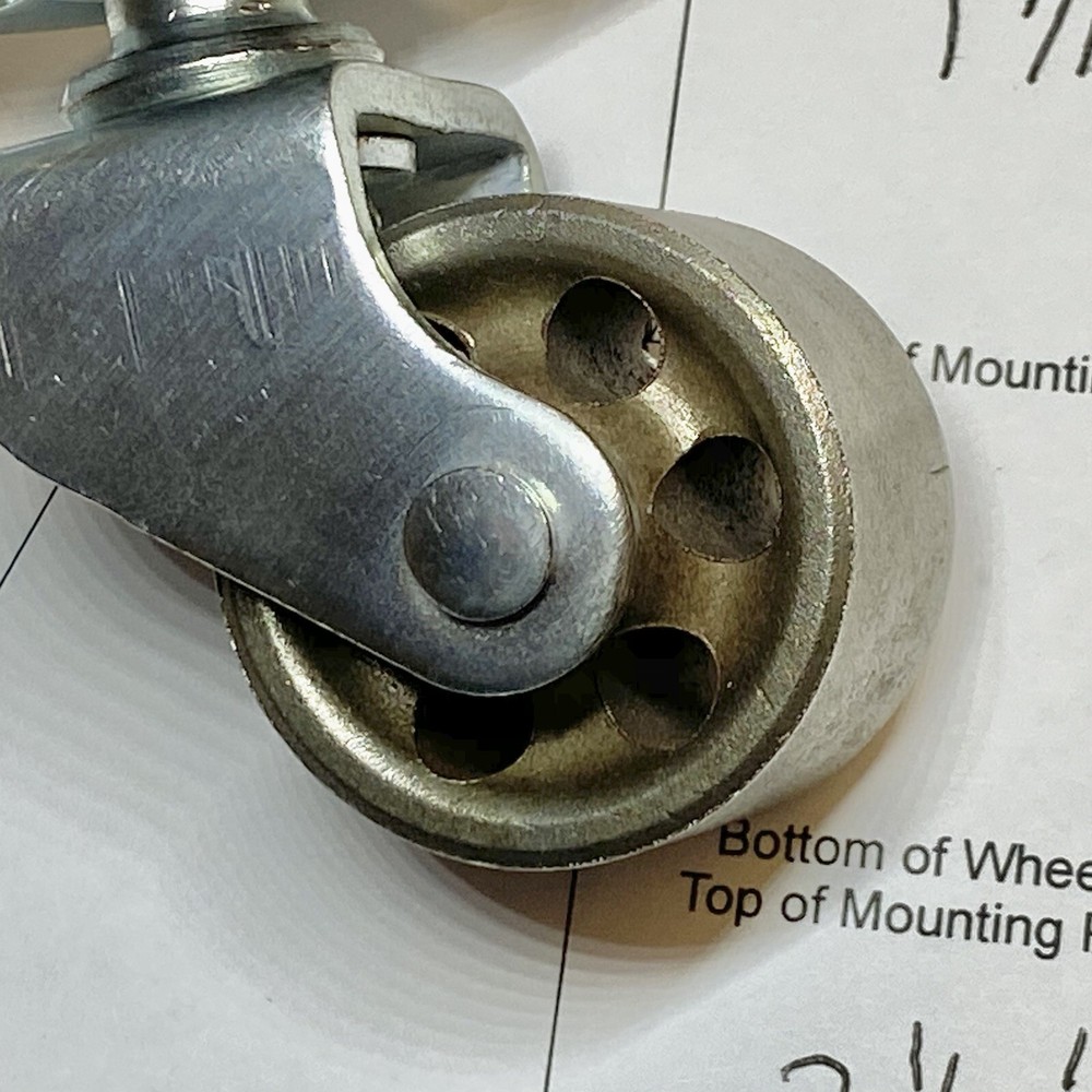 Single Piano Caster/Wheel for Spinet/Console Back/Rear Vertical, 1 3/8" Diameter