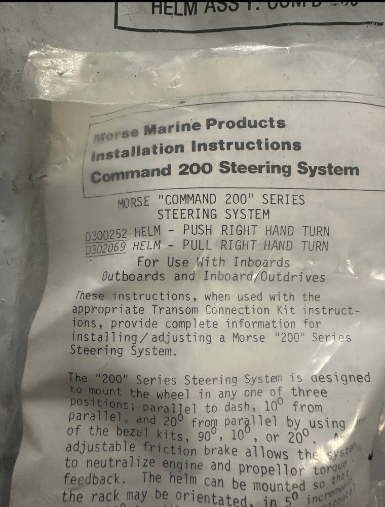 Teleflex Racksystem Steering Helm