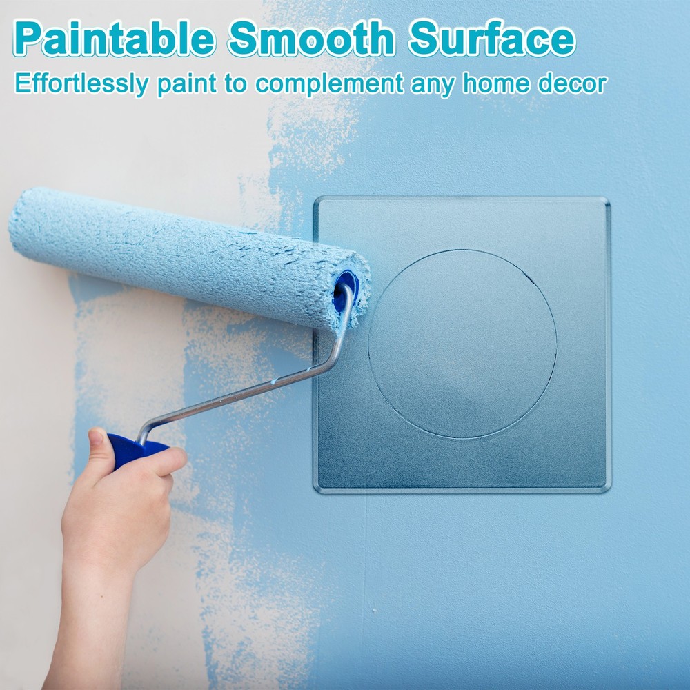 1-Pack Access Panel for Drywall, 4x4" Plastic Removable [Silver Tone, Round]