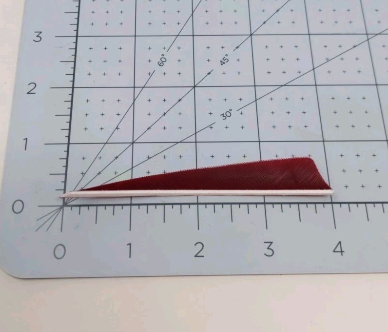 100pk Bullseye Archery Feathers 4" Right Wing: Shield Solid Deep Red Crimson