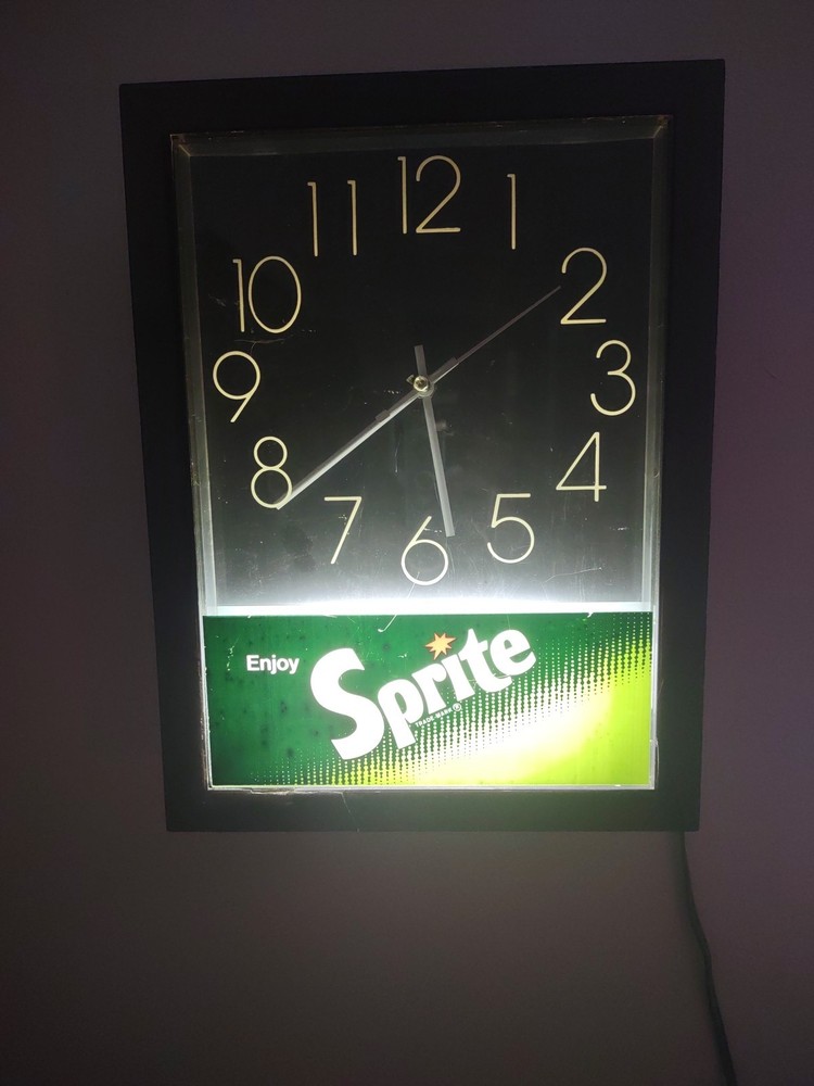 Lighted Sprite Advertising Clock In Good Shape, Works Well.