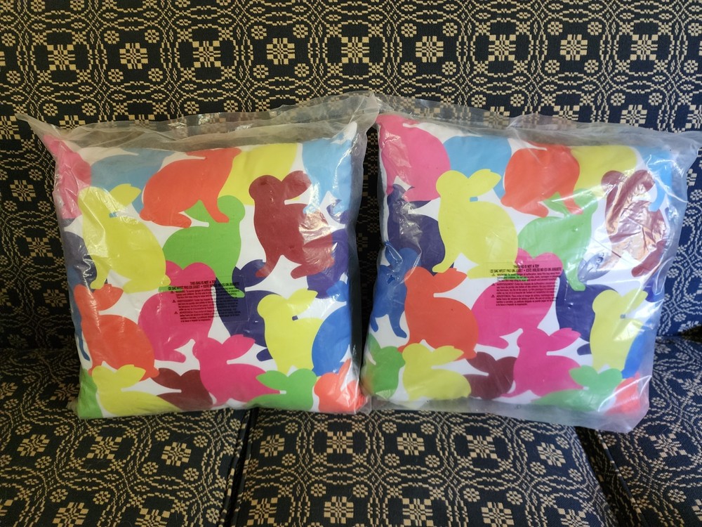 Darice Multi Colored Bunny Pillows, New.