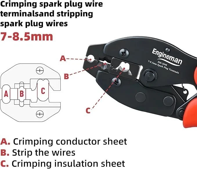 Spark Plug Wire Crimping Tool Kit - 26PCS Crimper with Terminals & Boots