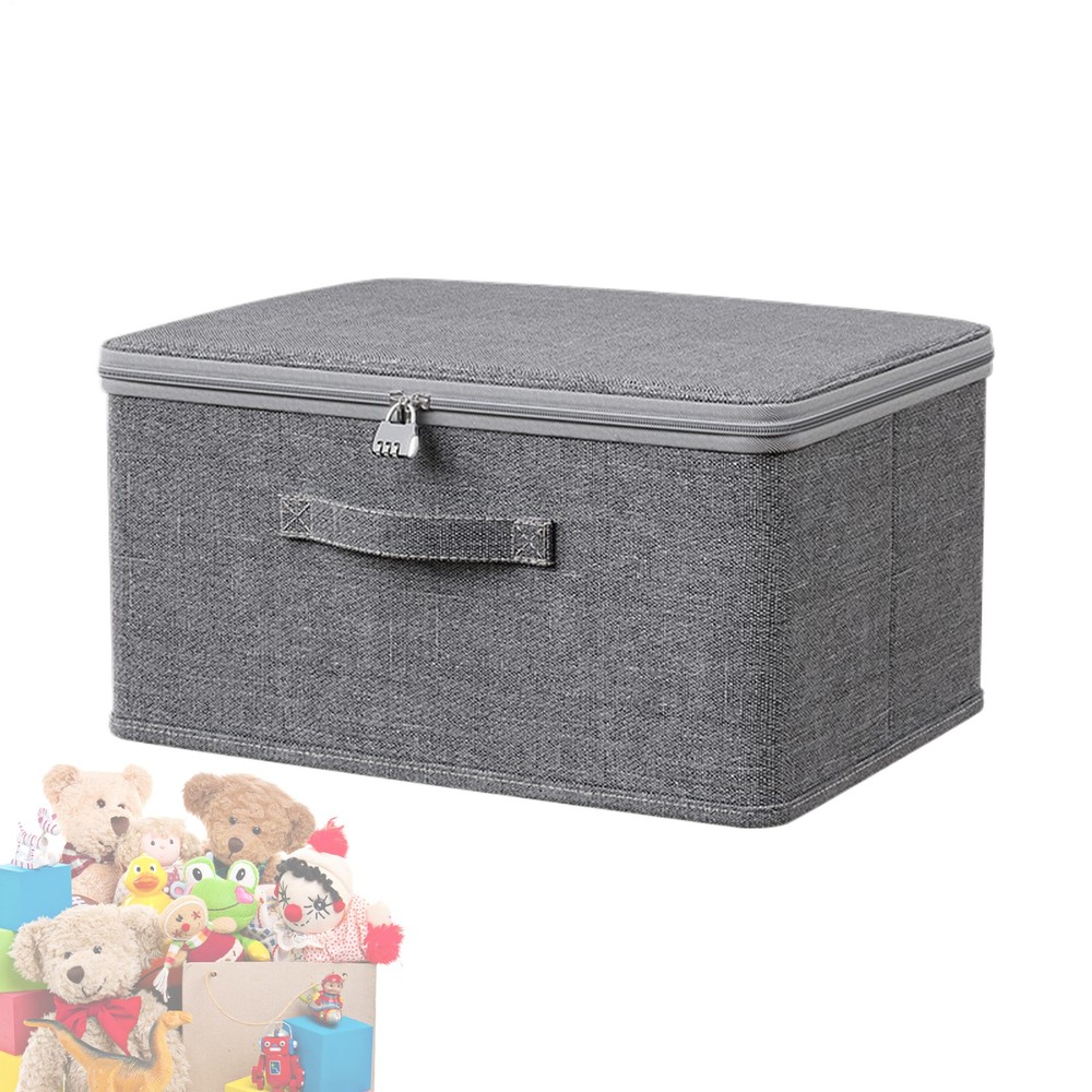Storage Box With Lock Fabric Storage Lockable Organizer Box For Clothes