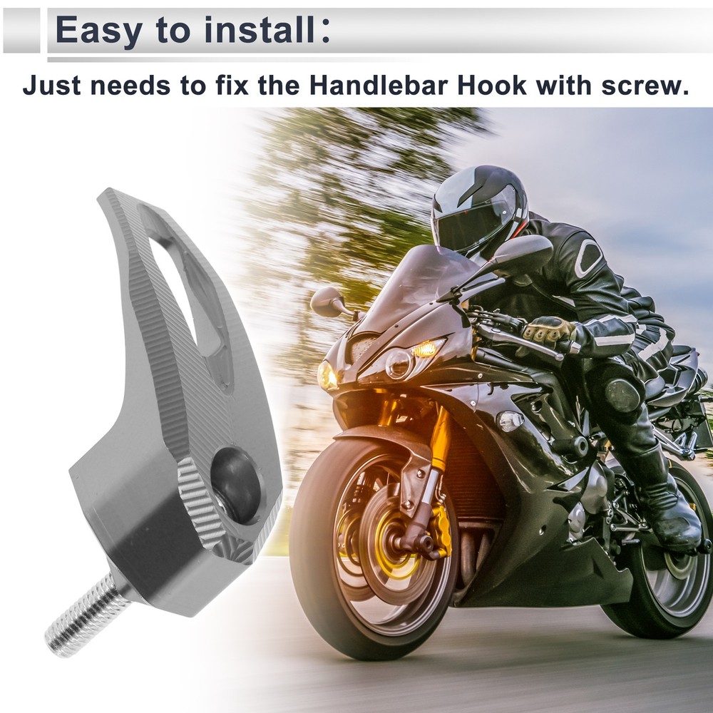 Rectangular motorcycle hook with screw and key for 1 set