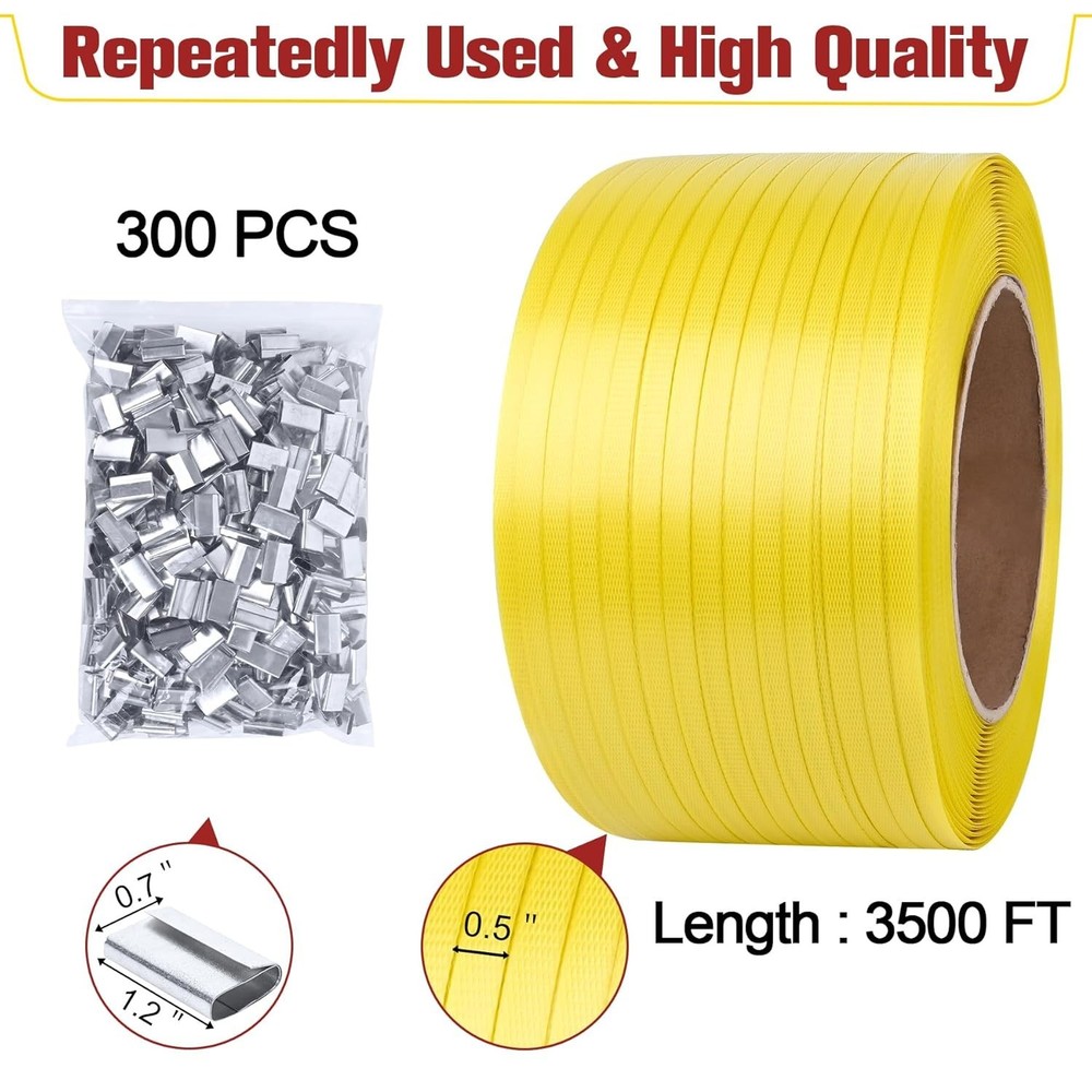 Versatile Strapping Kit - 3500FT Polypropylene for Pallets, Cargo, and Logistics
