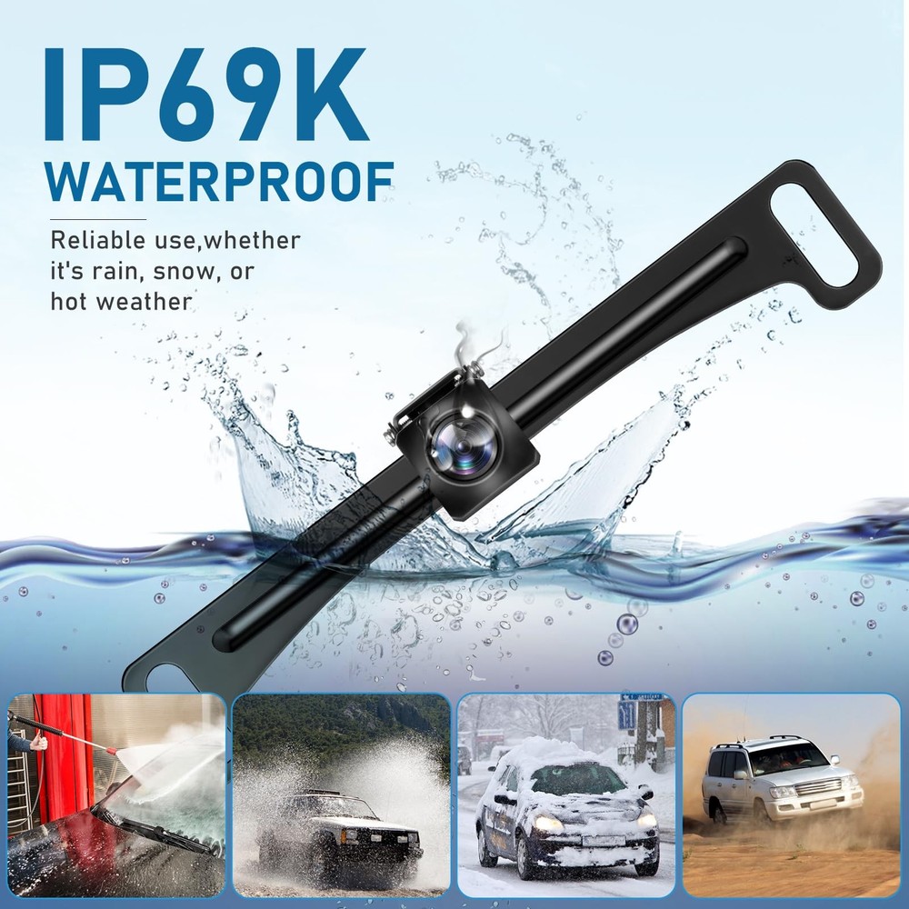 Backup Camera Reverse Camera AHD 1080P Night Vision Rear View Camera, License...