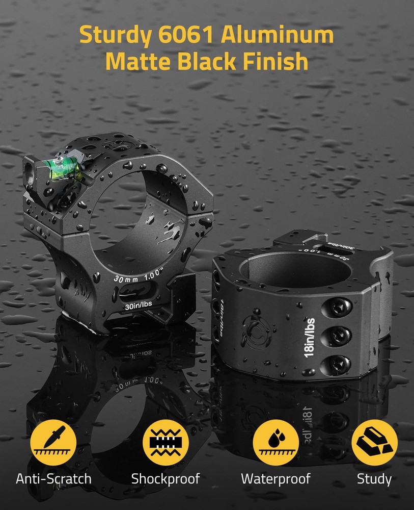 CVLIFE 30mm Scope Rings - Precision Medium Profile Mount Medium, Black