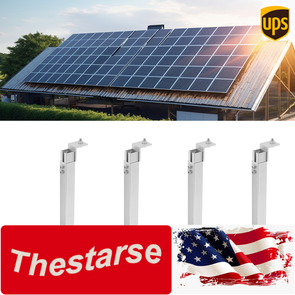 2-Pair Adjustable Solar Panel Tilt Mounting Rack Brackets For RV/Rooftop/Floor