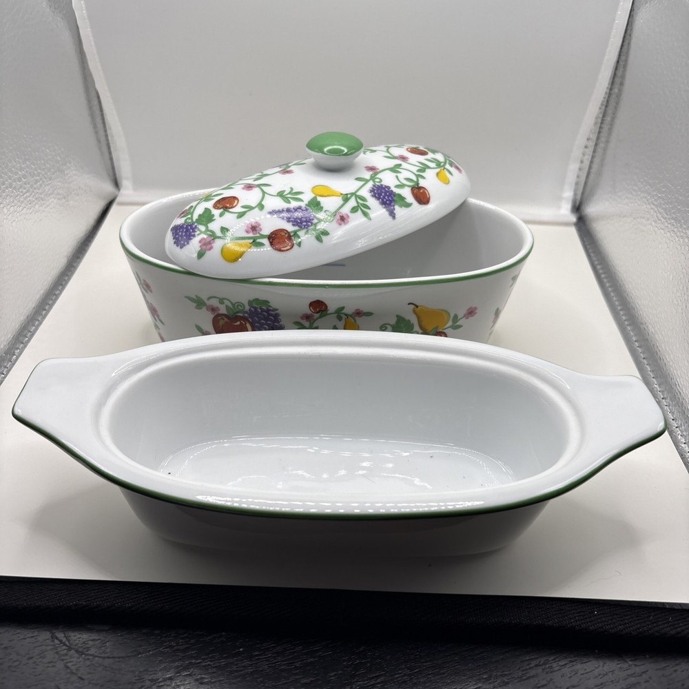 Cook Street Butter 3 Piece Ceramic Biat/Dish Set-Fruit Pattern 4A