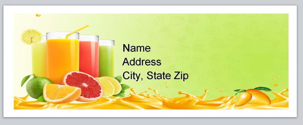 Personalized Address labels Orange Lime Drinks  (p 137)