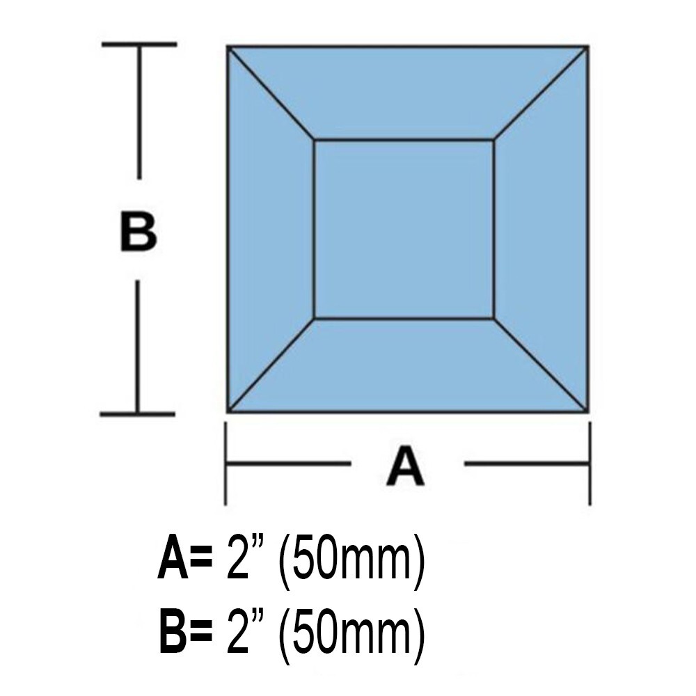 2" Blue Beveled Glass Squares - 10 Pieces