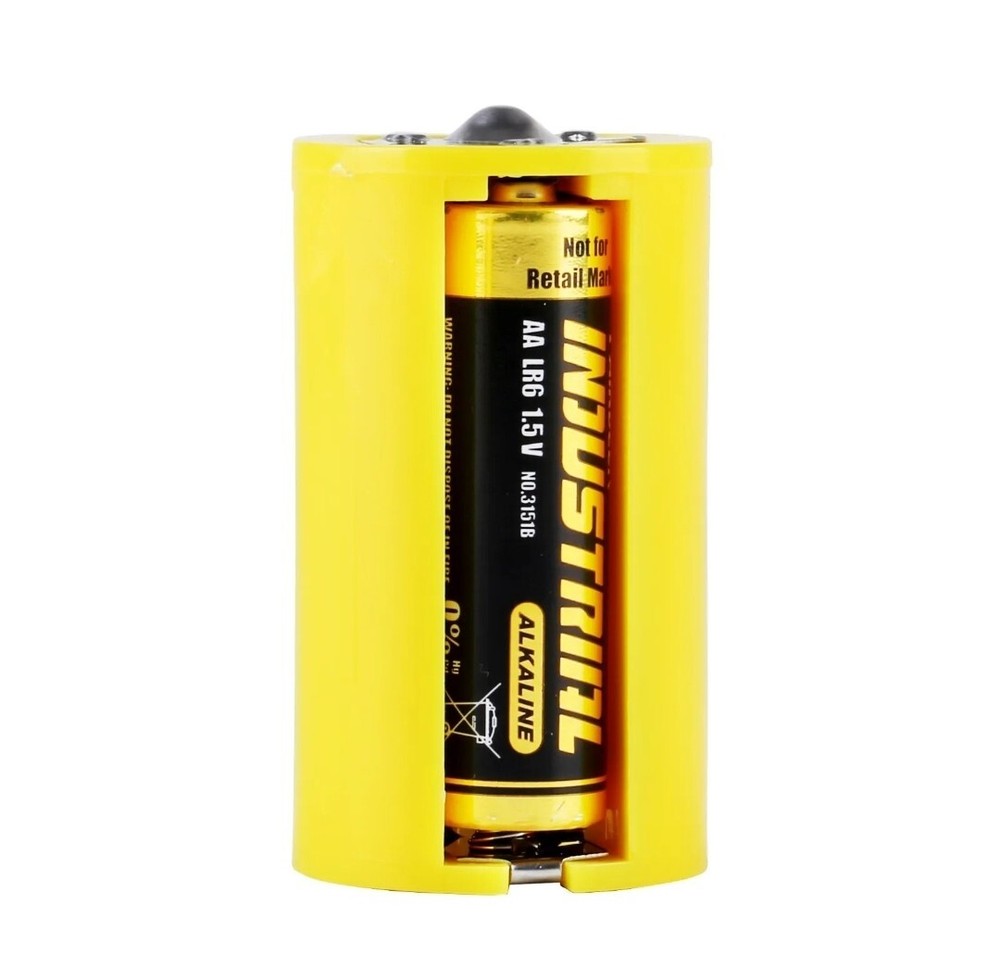 AA to Size D Battery Adapters Converter Cases Plastic Parallel Yellow 8 Pcs