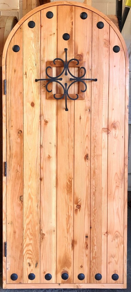 Rustic solid alder lumber arched door solid wood storybook castle winery
