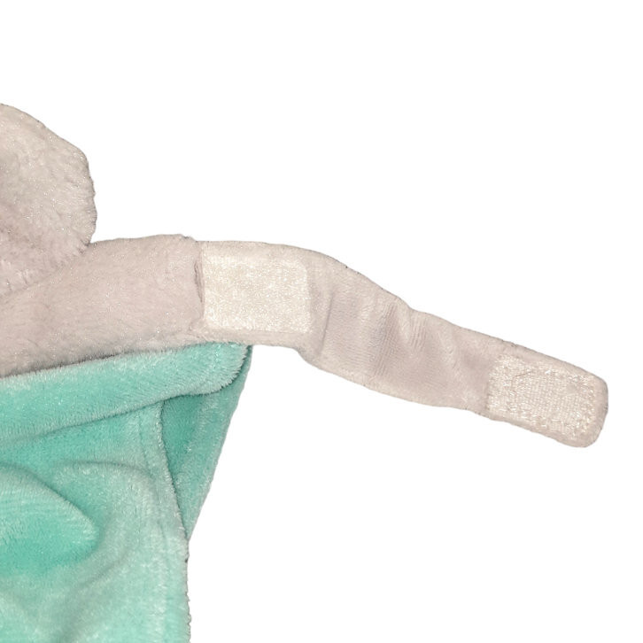 2015 Carters Gray Elephant Paci Loop Knotted Corners Aqua Security Blanket Lovey