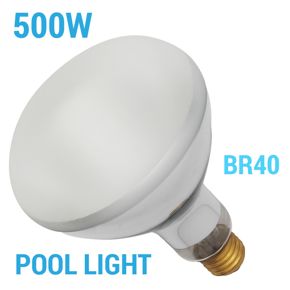 Satco S7007 500BR40FL POOL LIGHT 500W BR40 Frost Reflector Bulb Medium E26 Base