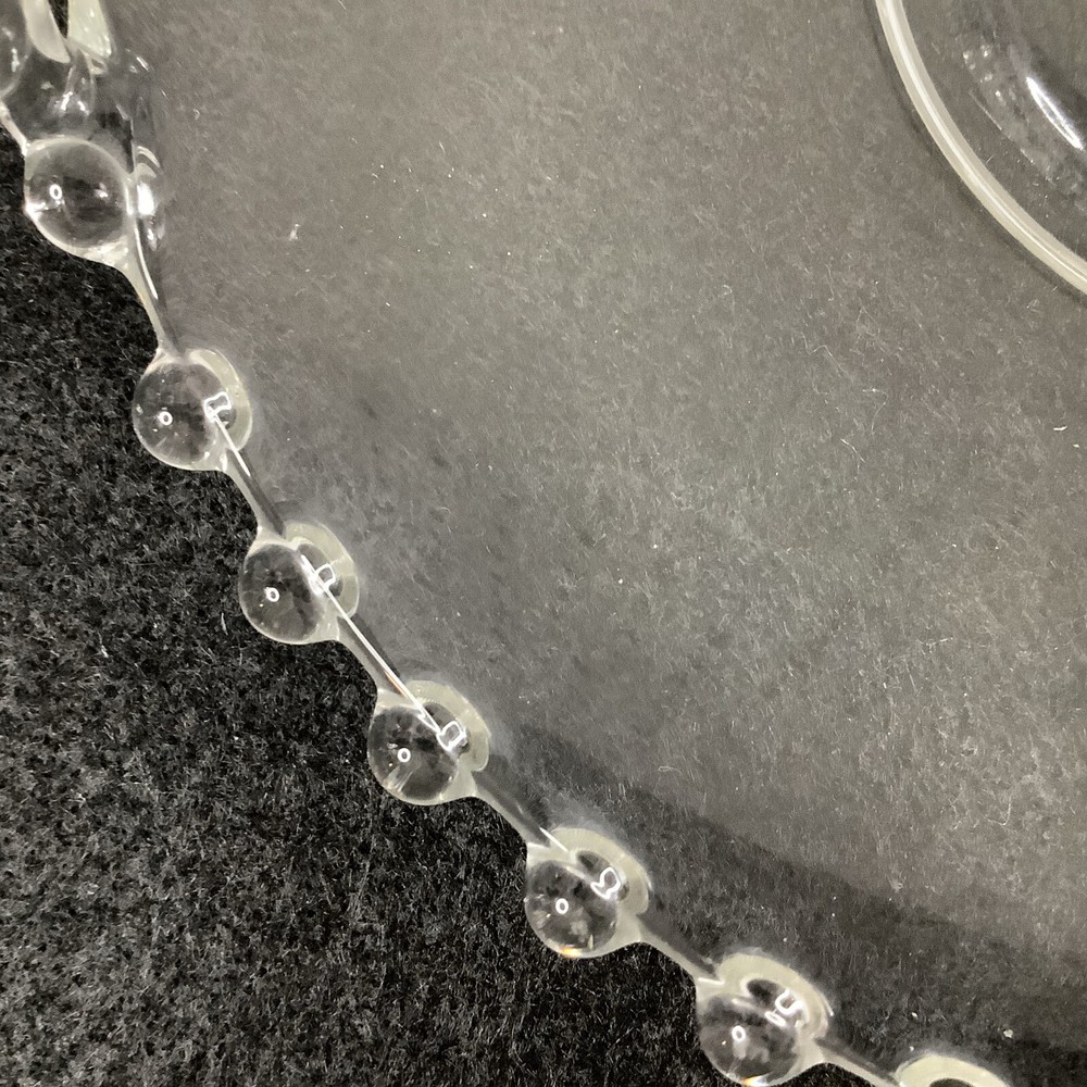 Candle wick Glass 7” Open Handle Plate Clear