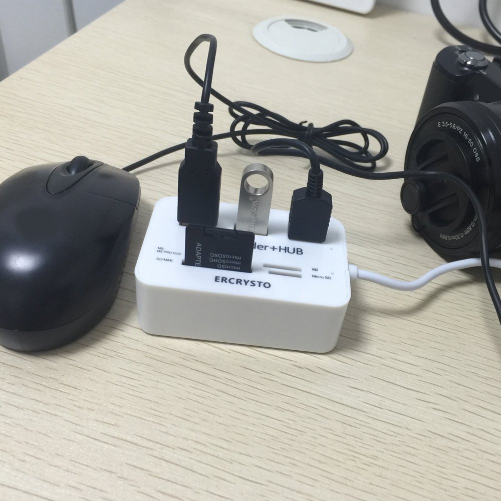 Card Reader And 3 Ports Usb Hub High Speed External Memory Card Reader ms Mi...
