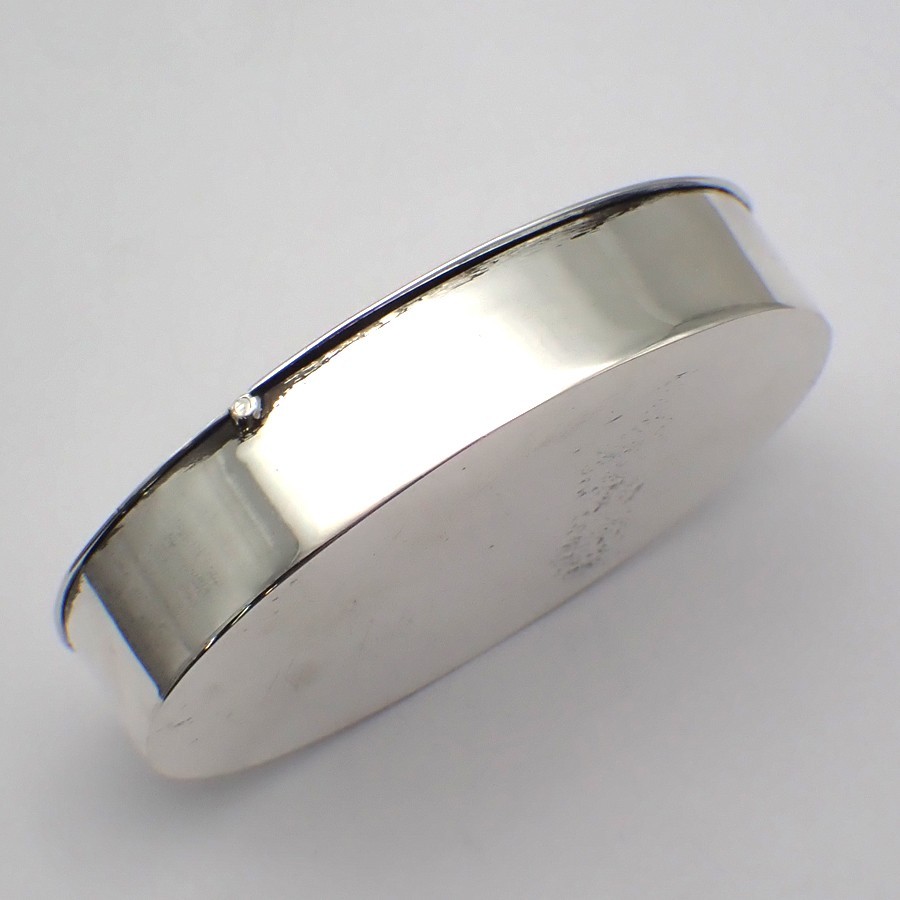 Oval Two Compartment Pill Box Sterling Silver