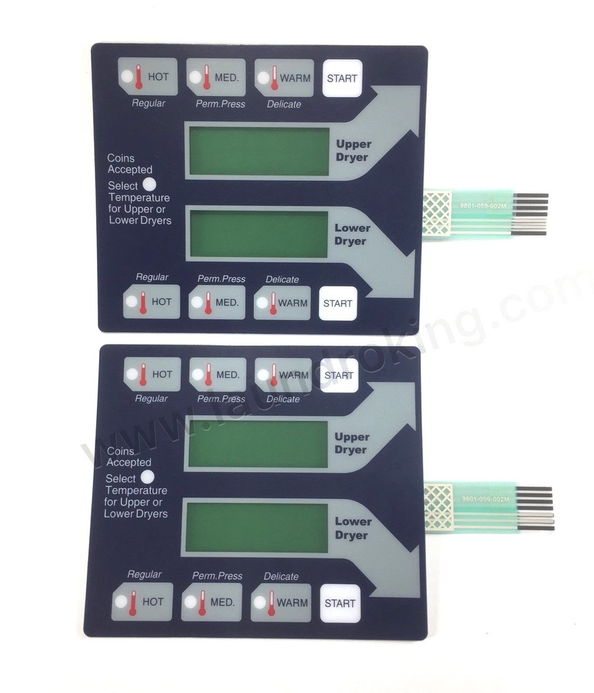 9801-059-002 (2 PCS) DEXTER DRYER BLUE MEMBRANE SWITCH (KEYPAD, TOUCHPAD)