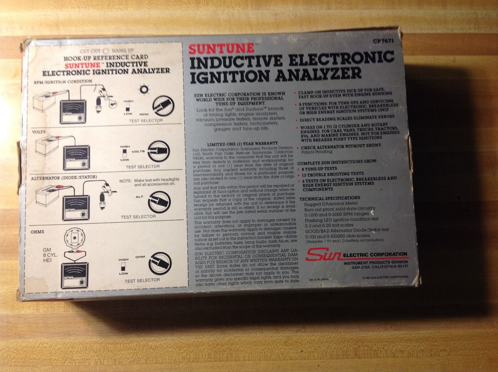 Suntune Inductive Electronic Ignition Analyzer CP7671 BNIB