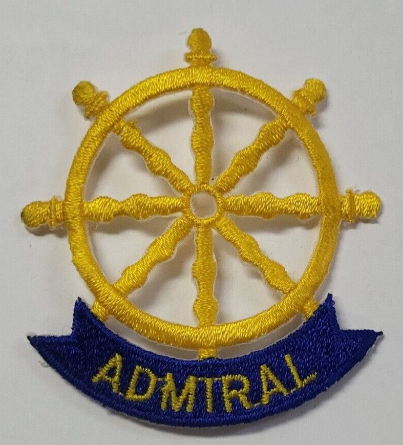 Admiral Patch 2.25"X2.5" Yellow Ship Wheel