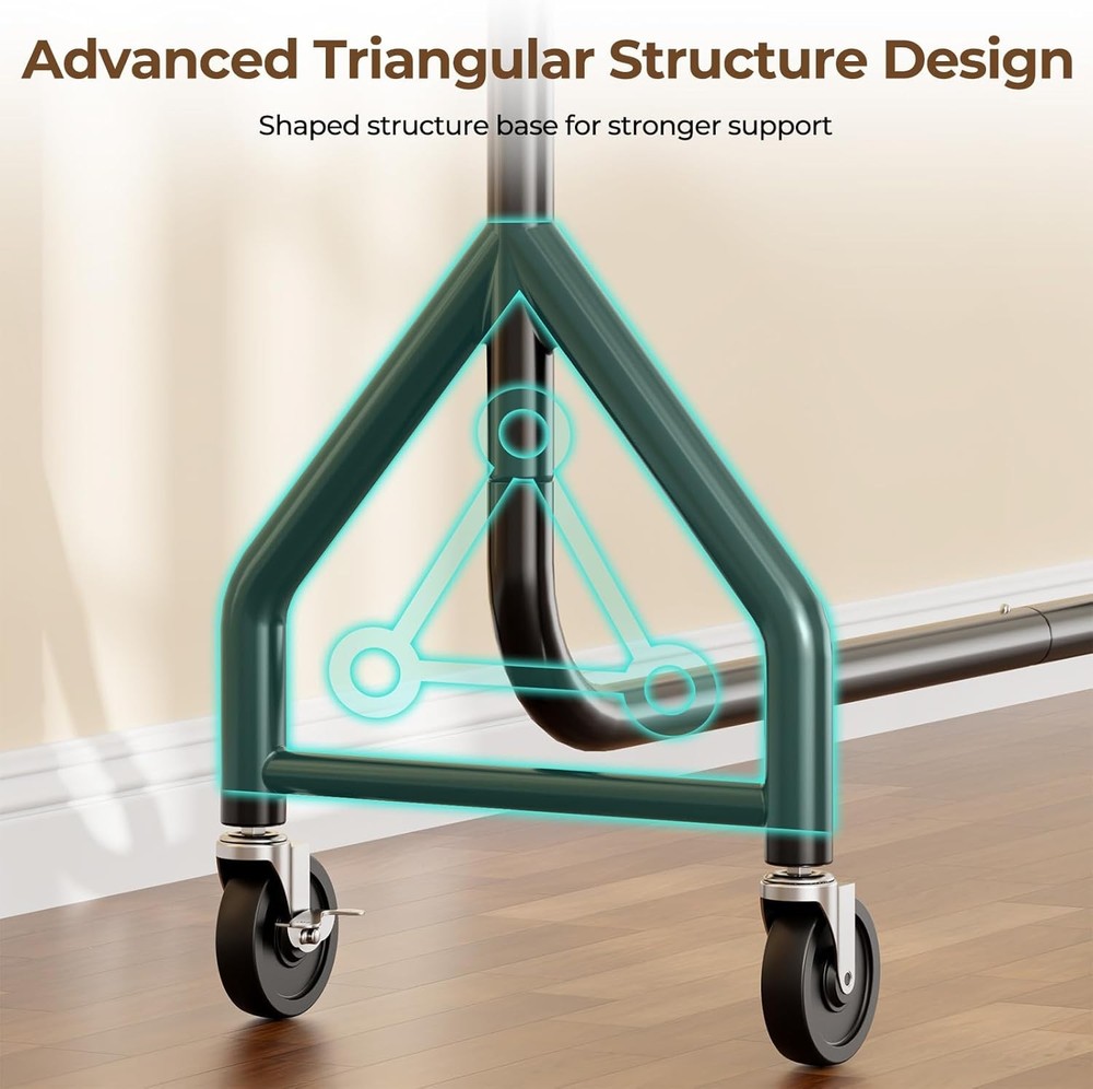 Heavy Duty Rolling Clothes Rack 420 lbs