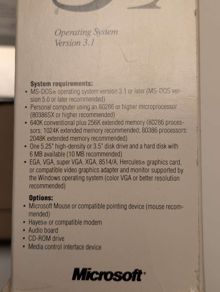 Microsoft Windows 3.1 Operating System Vintage PC Software Complete 6 Disk Set