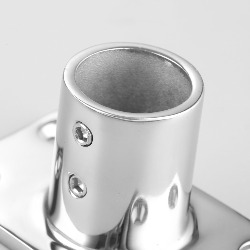 Boat Marine Stainless Steel Tube Hand Rail 90° 7/8" Rectangular Base for 1" Pipe