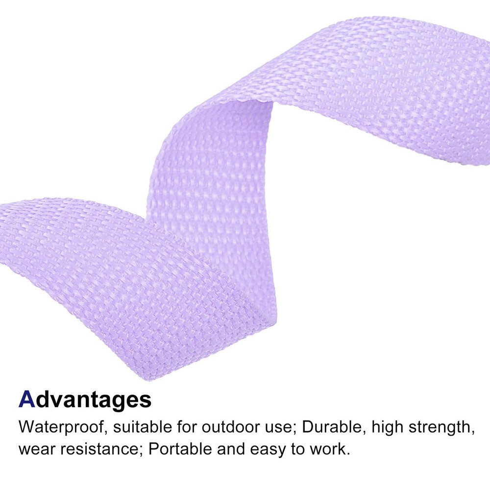 Lightweight Polypropylene Webbing Strap 1" 25 Yards Light Purple Strapping