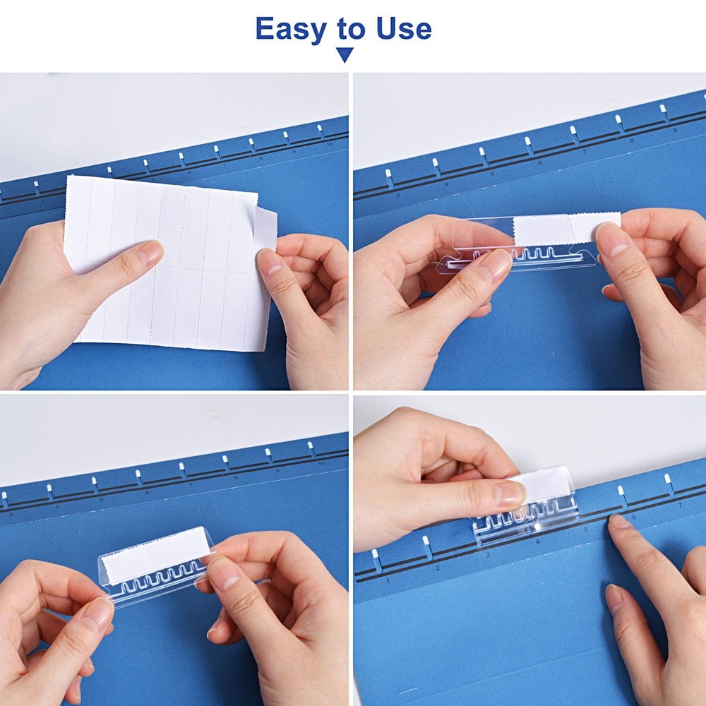 hupos File Folder Tabs, 100+200 Sets Hanging File Folder Tabs with Inserts fo...