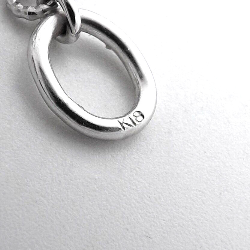 Solid 18k White Gold Circles Dangles Charm Pendant Setting Sparkling Whimsical