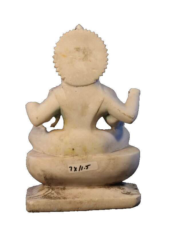 19thc Hindu white marble Saraswati statue