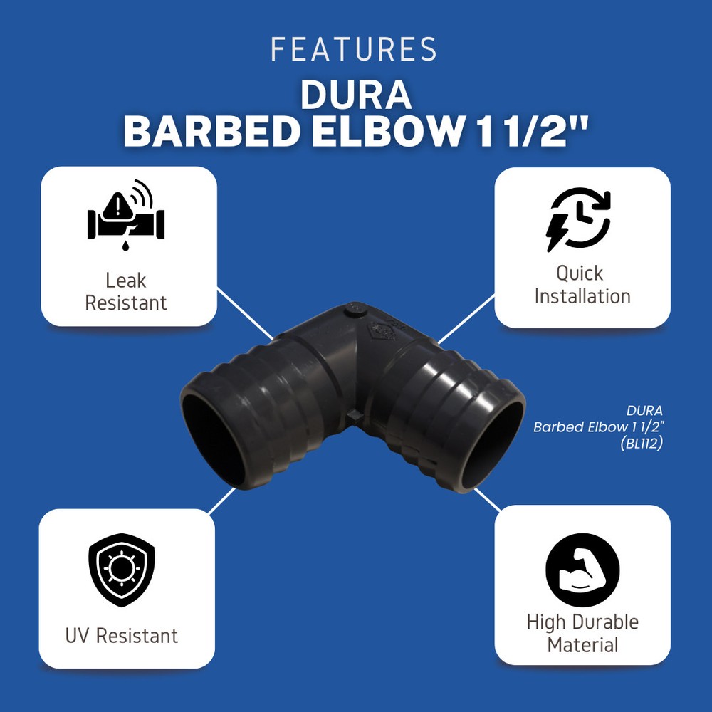 DURA Barbed Elbow 1 1/2" 5 pack