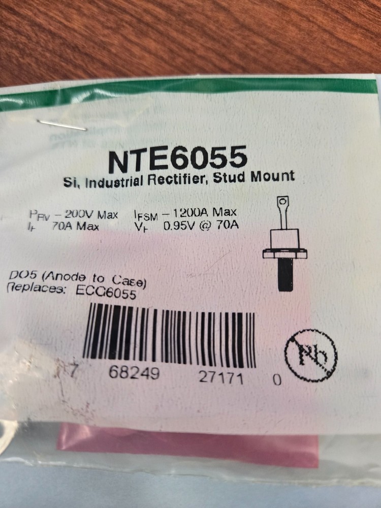 NTE6055 Si, Industrial Rectifier, Stud Mount