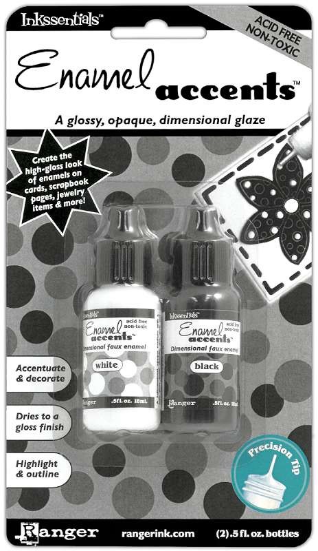 Inkssentials Enamel Accents .5oz 2/Pkg Black & White