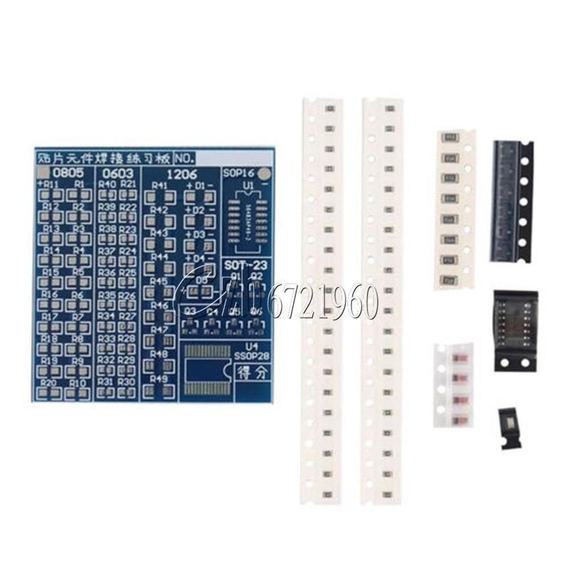 DIY SMD SMT Components Welding Practice Board Soldering Skill Training Kit