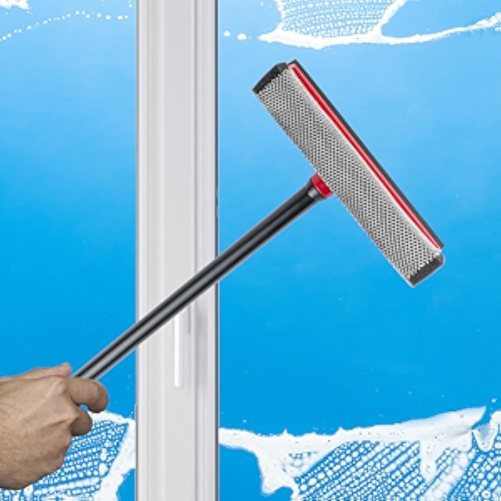 Window Squeee for Car Windows, 2-in-1 Window Cleaner for