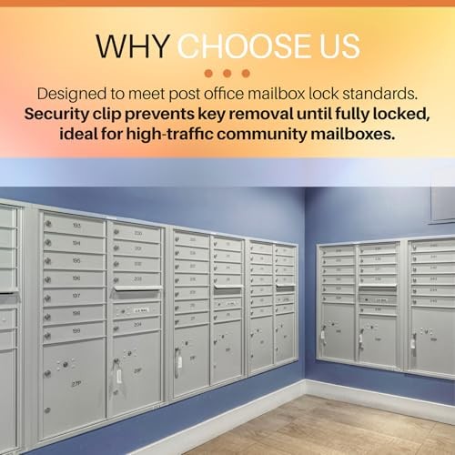 10 Pack Mailbox Lock Replacement with 2 Keys - Universal Fit for Post 10 Pcs