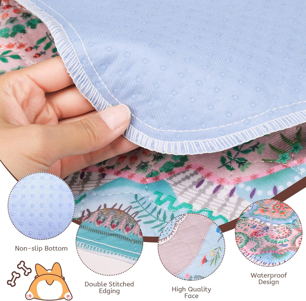 Washable Dog Pee Pads, 24"X24", 2 Pack, Reusable Pet Training Pads