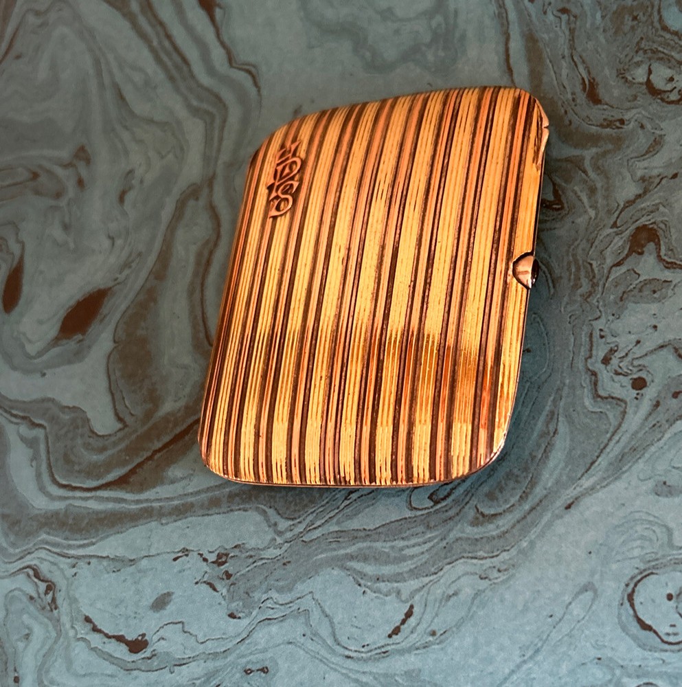 Antique German Rolled Gold Over Silver Cigarette Case