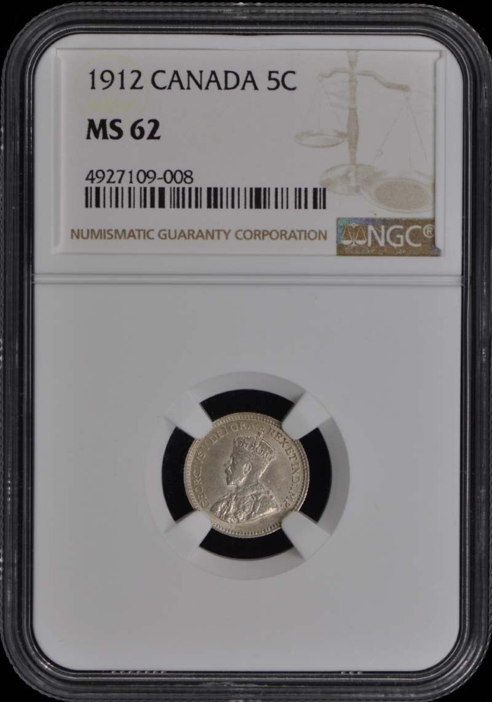1912 CANADA 5C NGC MS62